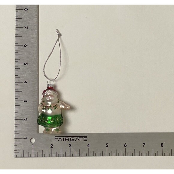 Hawaiian Tropical Holiday Mini Glass Christmas Ornaments Set 4 Santa, Hibiscus - Picture 3 of 10